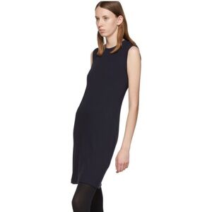 Helmut Lang Navy Jersey Neck Drape Dress NWT